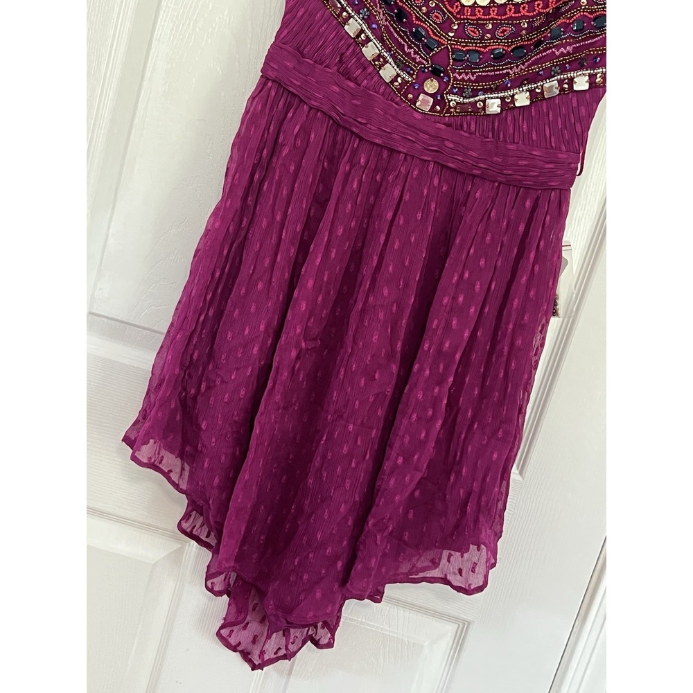 Free People Beaded Coin Dress Boho Fairycore Whimsigoth Festival Babydoll Gypsy - Picture 6 of 16